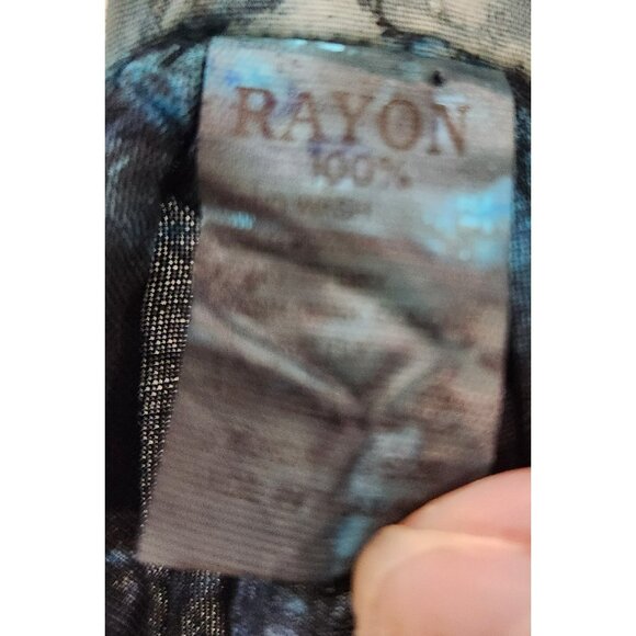 Gypsy Rose Peasant Top Tie Dye Bell Flutter 3/4 Sleeve Scoop Tie Neck Hippie Med - Picture 14 of 14